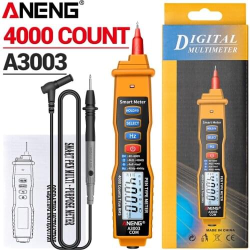 ANENG A3003 Digital Multimeter AC/DC Voltage Pen Type Meter 4000 Counts With Non Contact Resistance Capacitance Hz Tester Tool