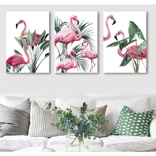 Nordic Living Room Decoration Canvas Painting Flamingos Hotel House Decoration Hanging Painting Posters and Prints Animal Print