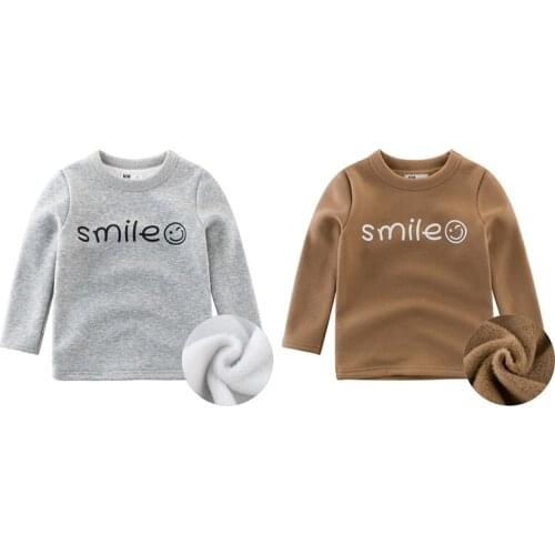 Kids T Shirt Thicken Clothing Children Cotton Letter Clothes Long Sleeve T Shirts 2019 Spring Autumn For 2-7 Years Boys Girls