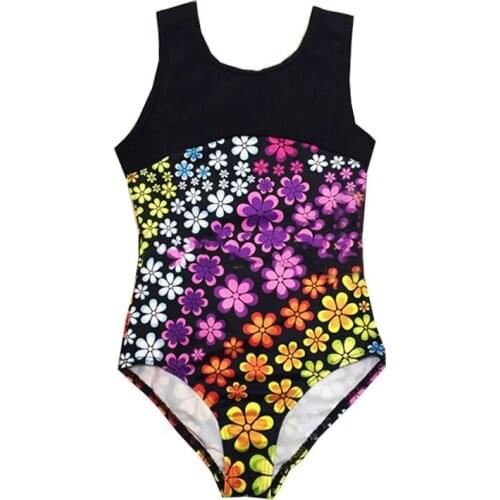 2021 Toddler & Teens Girls Dance/Ballet dance Leotard flower printing Kids Children Jumpsuit Dancewear Competition Constume