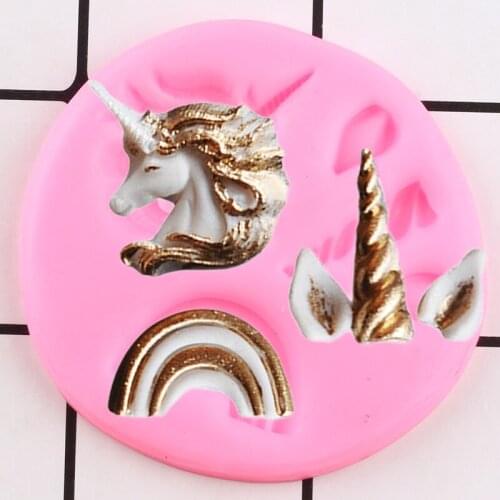 Unicorn Animals Silicone Mold Fondant Mould Cake Decorating Tools Candy Chocolate Gumpaste Mold Sugarcraft Kitchen Gadgets