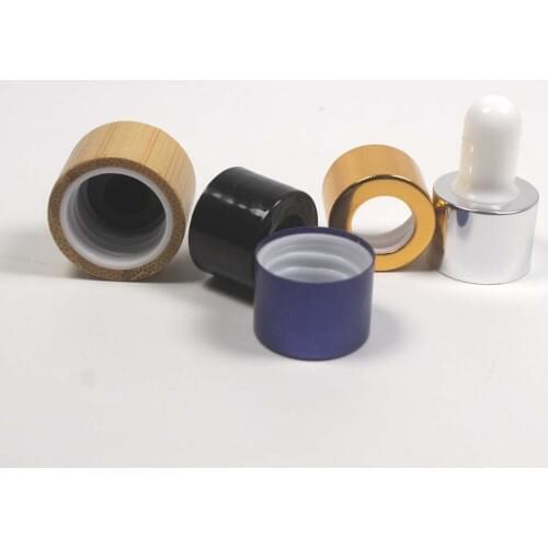 18mm cosmetic glass bottle dropper cap ecofriendly wooden bamboo cover pipetting lid essential oil bottles top 18/415