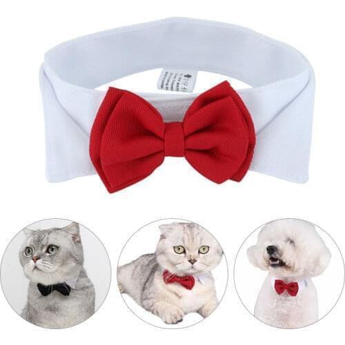 Pet Dog Cat Necktie Tuxedo Bow Tie Black And Red Collar For Dog Cat Pet Accessories Suit For Small Medium Dogs And Cats