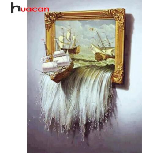 Huacan DIY 5D Diamond Painting Full Square Scenery Diamond Embroidery Sale Ship Diamond Mosaic Cross Stitch Landscape