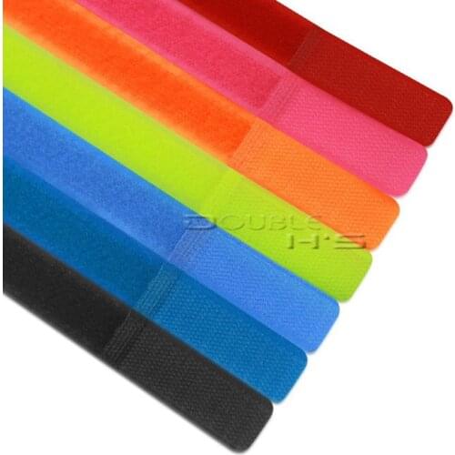 5pcs/lot Colorful Reusable Nylon Magic Tape Hook Loop Cable Cord Ties Tidy Straps Organise