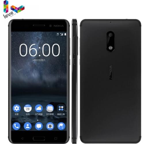 Nokia 6 Dual SIM Android Snapdragon 430 Cellphone 4GB RAM 64GB ROM Octa Core Fingerprint 5.5" 1080P 4G LTE Unlocked Mobile Phone
