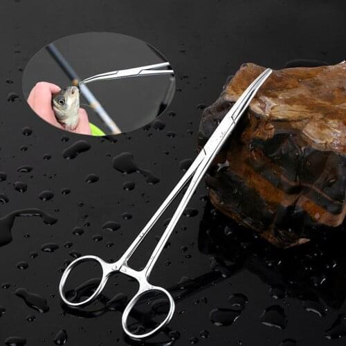 New One Piece Stainless Steel Fishing Fish Hook Remover Pliers Bait Removal Tool Curved Clamps Fishing Forceps Decoupling Device