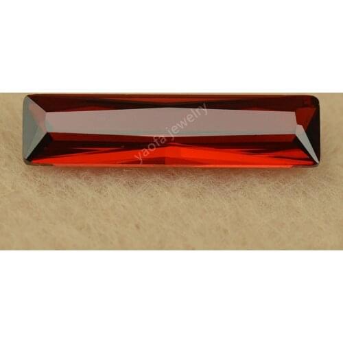 Wholesale 3x7mm~5X20mm AAAAA Lengthen Rectangle Shape CZ Stone Garnet Color Baguette Cut Lab Created Cubic Zirconia Loose Gems