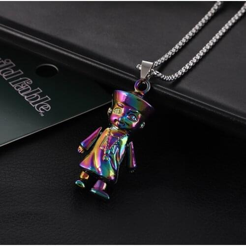 Cute Little Zombie Pendant Necklace Cool Necklaces for Women Men Statement Gothic Fashion Jewelry Sweater Necklace