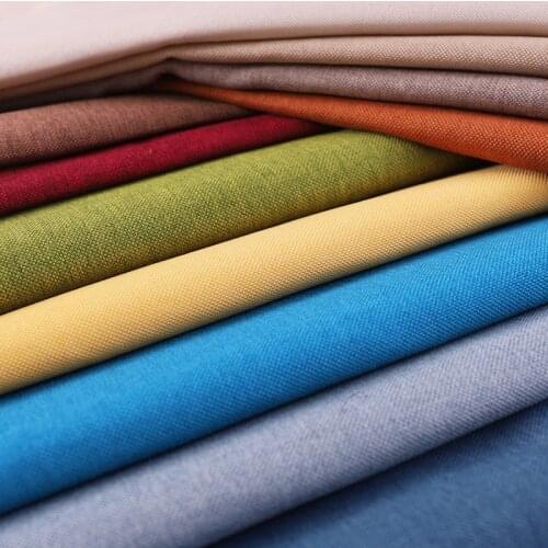 Polyester Linen Sofa Fabric Material for Curtain Tablecloths DIY Sewing Plain Upholstery Cloth 50*150CM