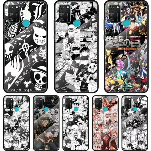 Hot Anime Comic Hero Tempered Glass Cover For Honor 30 20 10 9X 8X Pro Plus Lite Silicone Phone Case Coque