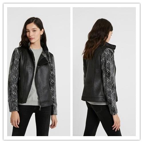 Slim plaid biker jacket jacket