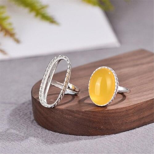 Ring Blank (15x20mm/14x29mm Oval Blank) 925 Sterling Silver Ring Base Adjustable Ring Setting R973B