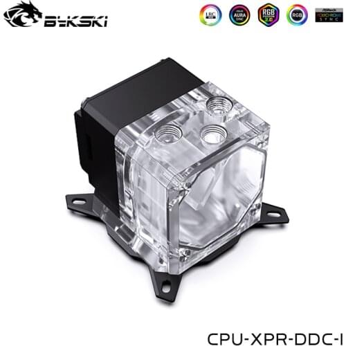 BYKSKI CPU Water Block PUMP Reservoir All In One Kit Compatible 115X,2011,2066,ITX Motherboard Small Case Build,CPU-XPR-DDC-I