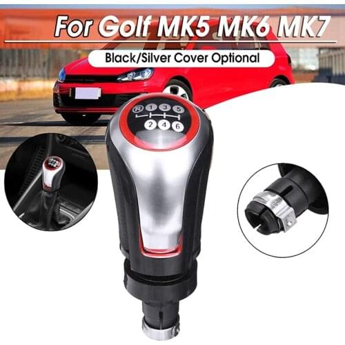 6 Speed Leather Car Gear Shift Knob Shifter Lever Handle for Golf MK5 MK6 MK7 Jetta EOS/Scirocco