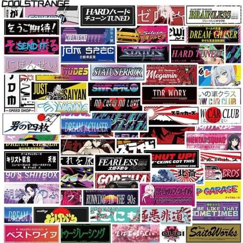 10/33/66Pcs Retro Racing Style JDM Cartoon Anime Stickers For Motorcycle Scooter Laptop Guitar Mobile Suitcase Travel Helmet Toy