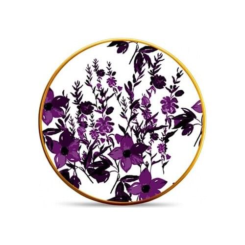 Adel Cake Plate 6 Pieces 21 Cm Purple Flowers