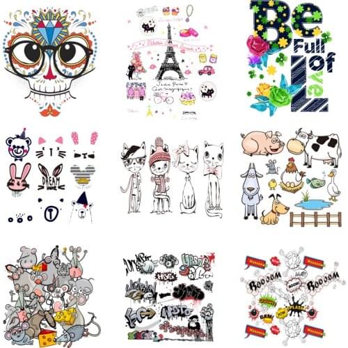 Iron on Transfer for Clothing Patch Thermo-stickers for Children Diy Letter Patches Fusible Stripes Rock Appliques for Jackets C