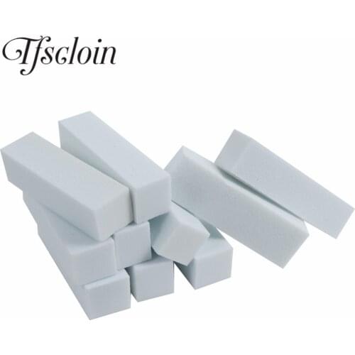TFSCLOIN 10Pcs/set White Sponge Nail Buffers for Nail Files Block Grinding Polishing for UV Gel Nail Polish DIY Manicure