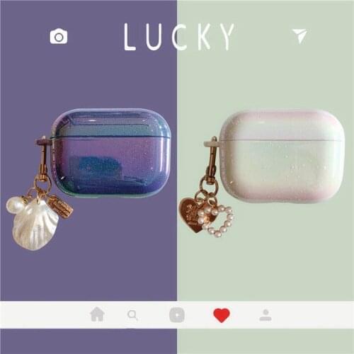 Creative Personality Gradient Color Case foe AirPods 1 2 Protective Cover for AirPods Pro Wireless Bluetooth Headset Shell Girl