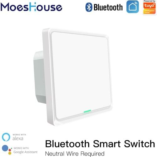 Tuya Bluetooth Smart Light Switch Neutral Wire Required Bluetooth Sigmesh Multi-control Smart Life App Works with Alexa Google