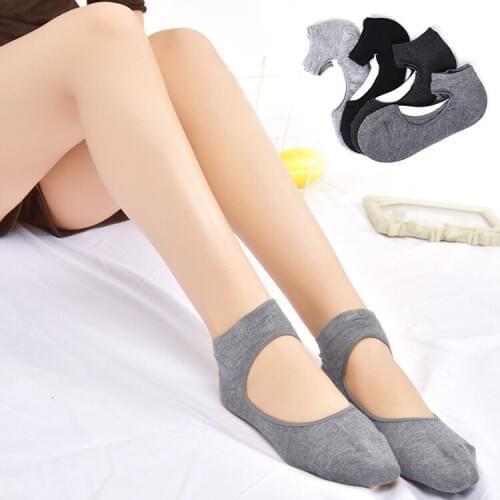 2018 Spring Full Cotton Motion Socks Circle Head Non-slip Reveal Back Socks Woman Socks Solid Color Woman Socks 1pair=2pcs jr01