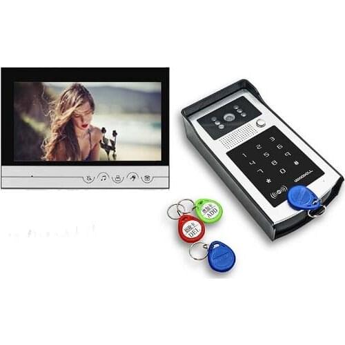 XINSILU New Arrival 9" Video Door Phone Touch Key Monitor IR FRID Camera, Intercom Doorbell Home Security Video System 1V1
