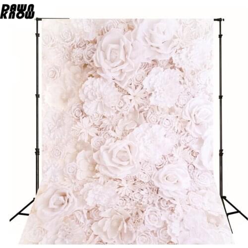 DAWNKNOW Flower For Wedding Vinyl Photography Background Floral New Fabric Flannel Backdrop For Children Photo Studio 2114