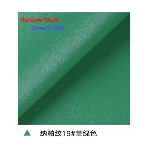 19# green High Quality Nappa Stripes vein grain PU Leather fabric for DIY sofa bed shoes bags Garment material(138*100cm)