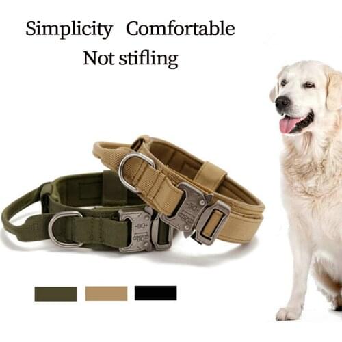 1.5 Inch Dog Collar Durable Personalized Dog Training Traction Medium And Large Dog Collar Pet Nylon Tactical Army Dog Collar