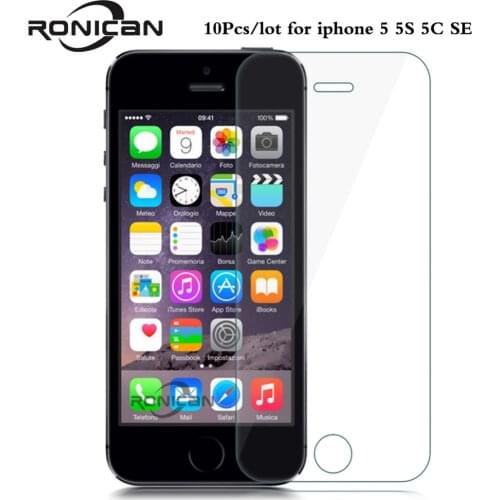 10Pcs/Lot For iphone 5 Tempered Glass for iphone 5C Screen Protector for iphone 5s SE Glass 9H 2.5D 0.26mm Tough Screen Film