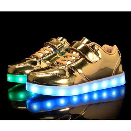 2019 Fashion 8 Colors Kids Sneakers USB Charging Luminous Lighted Sneakers Boy/Girls Colorful LED Children Shoes size 25-35