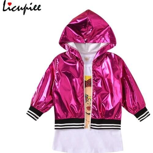 2020 Fashion Kids Girl Clothes Cartoon T Shirt Dress+Sun Protection Jacket 2PCS Set Summer Autumn Full Sleeve Clothing 1-8 Year