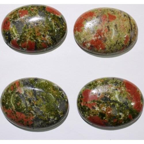 30x40MM 10pcs natural stone Unakite no hole cabochon bead for DIY Jewelry making necklace pendant charms accessories