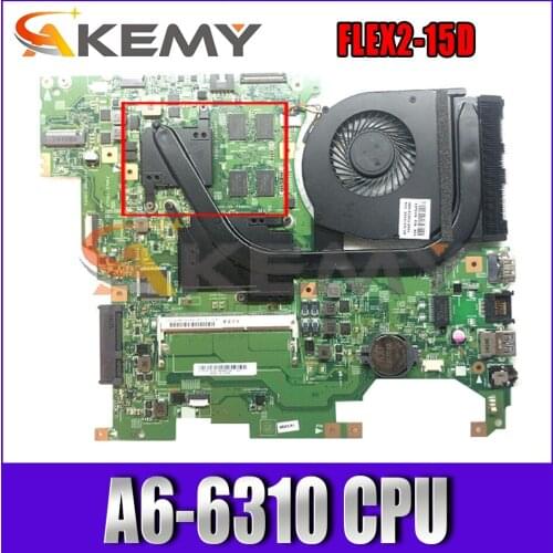 Akemy 13310-1 448.01001.0011 For Lenovo FLEX2-15D Laptop Motherboard CPU A6-6310 DDR3 100% Test Work