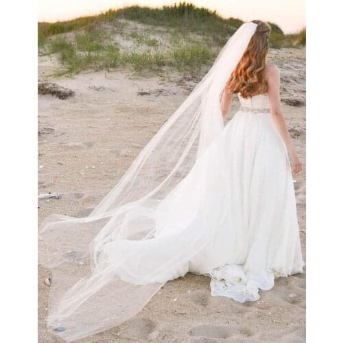 Bride Wedding Veil 118" Long Cathedral Length Bridal Tulle Hair AccessoiesComb and Cute Edge