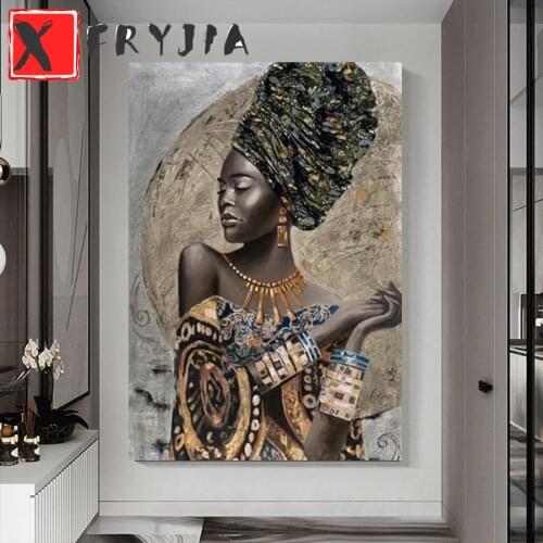 Diamond Painting Full Square Round Drill African Woman 5D Diamond Painting Embroidery Cross Stitch mosaic Picture Wall Art decor