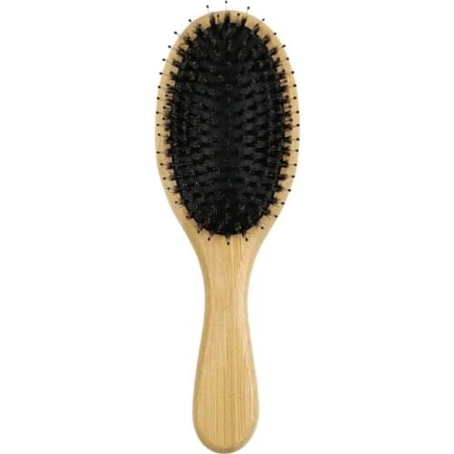 Bamboo Bristle Anti-Static Comb Detangling Scalp Massage Straight Curly Wavy 27RC