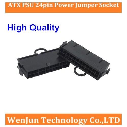 Free Shipping Black 24pin 24p ATX PSU Power Supply Jumper Starter jack adapter connector 24pin for server BTC miner