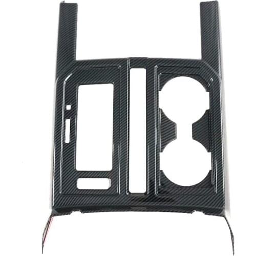For Ford F150 2015 -2020 Carbon Fiber Car Central Console Gear Shift Water Cup Holder Panel Cover Trim Frame Accessories