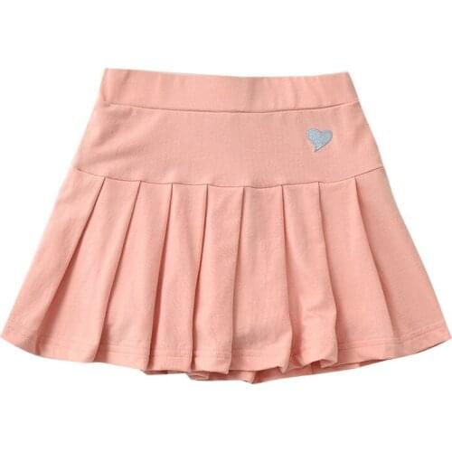 Children baby kids girls Skirt girls kids hearts Pleated Cotton skirts children Girls fahsion casual with Safety shorts P4 015