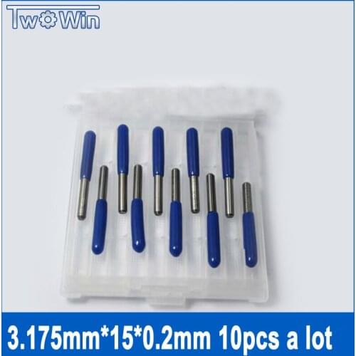10pcs 3.175MM Shank 15 Angle 0.2MM Flat Bottom CNC Router Tool Cutting Bit Carving V Shape Engraving Bit PCB Cutters