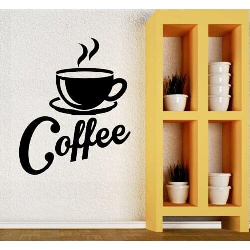 Kitchen fashion coffee mugs wall stickers vinyl wallpaper living room cafe Art Home Art Wall Decals Decorative
