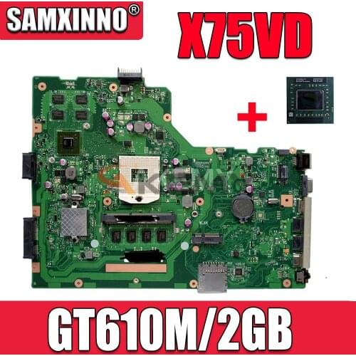 Akemy Laptop motherboard for ASUS X75VC X75VB X75VD X75VD1 X75V mainboard 4GB-RAM GT720M/2GB HM76