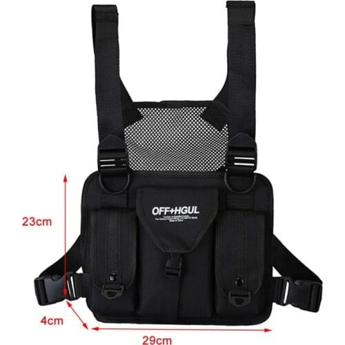 1Pc Men Women Chest Rig Bag Reflective Vest Functional Harness Front Chest Bag Waist Pouch Backpack Hip Hop Adjustable Bag