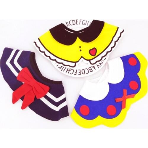 New anime style cotton baby saliva towel cute cartoon shape baby bib bib fake collar