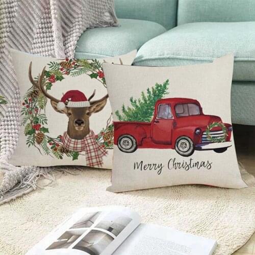 NEW Christmas Festival Printing Pillow Case Sofa Bed Home Decor Pillow Cover Bedroom Christmas Cushion Cover