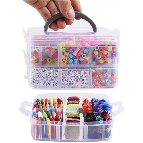 3 Layers Clear Plastic Storage Box Jewelry Organizer Toy Beads Box Containers for Nail Supplies
