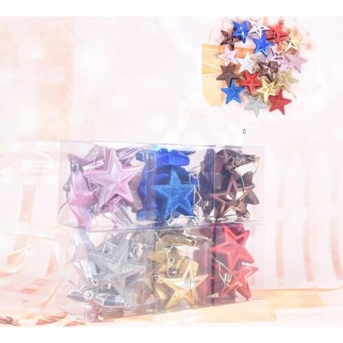 7CM Plastic Three-dimensional Five-pointed Star for Christmas Decorations Christmas Tree Decorations Hanging Ornaments Stars