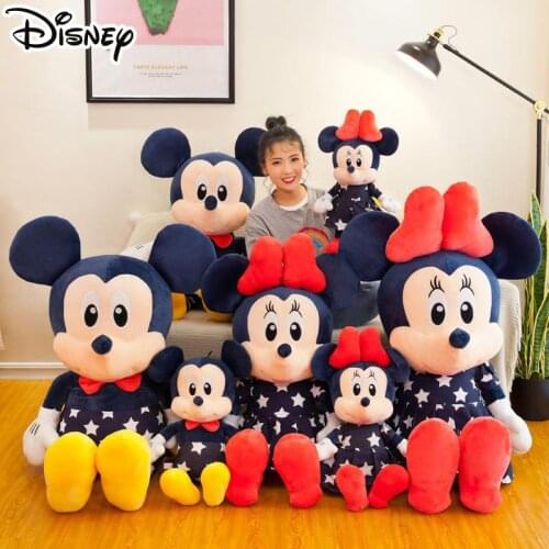 Disney Mickey Mouse Minnie Plush Dolls Stuffed Toys Sleeping Pillow Baby Birthday Wedding Children Kids Valentines Day Gift